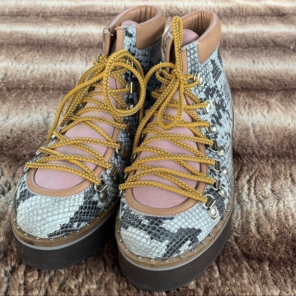Free People Collection Durango Hiker Boots Snake Combo - Picture 3 of 13